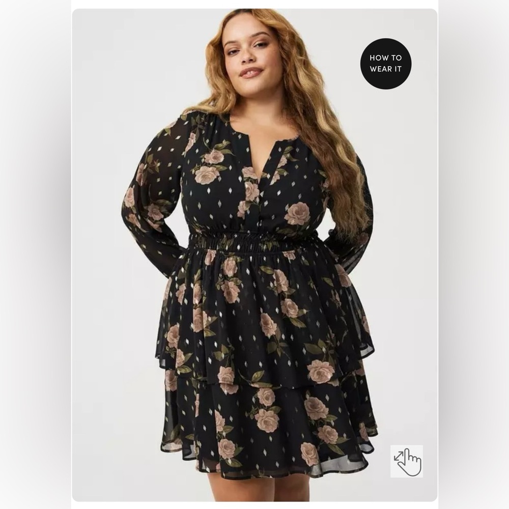 Torrid Smocked Waist Mini Dress size 1
